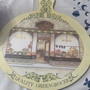 Vintage Style Cutting Board with Greengrocer Design